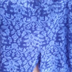 Lands' End Navy Floral Cropped Jeans